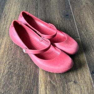 CROCS Women's red Mary jane ballet Flats